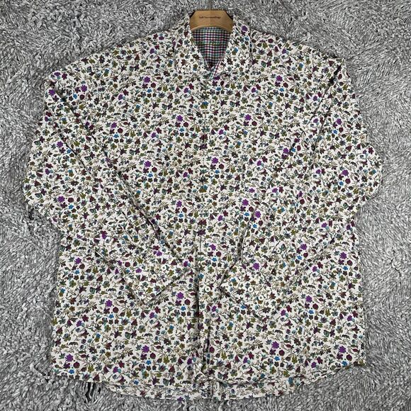 Alan Flusser Button Up Shirt Bundle of Two Men's XXL Floral Designer Preppy - Picture 3 of 6